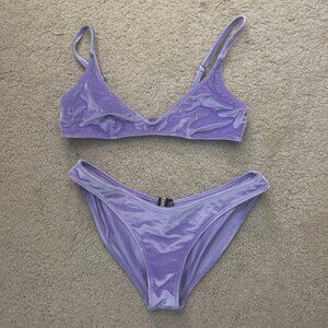 Triangl Swimwear Set Velvet Purple Size Small (RARE)